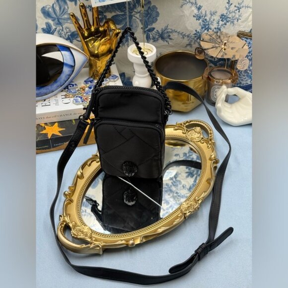 🆕 KURT GEIGER LONDON 🧿 NWOT Recycled Nylon XBody Bag Black Drench *NOCOINPURSE - Picture 6 of 15